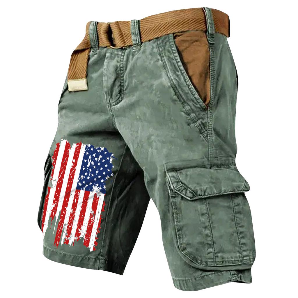 Pantaloncini Cargo Casual Stampati da Uomo per l'Estate con Tasche Multiple