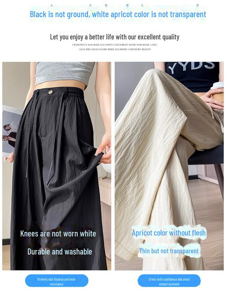 Pantalones de Verano para Mujer de Cintura Alta y Pierna Ancha: Ligero, Texturizado, Casual de Mezcla de Lino Estilo Japonés