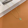 Titanium Steel Green Cat's Eye Necklace