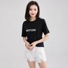 Tricou de bumbac cu mânecă scurtă pentru femei, stil coreean nou la modă, respirabil, tricou de vară simplu, lejer, imprimat