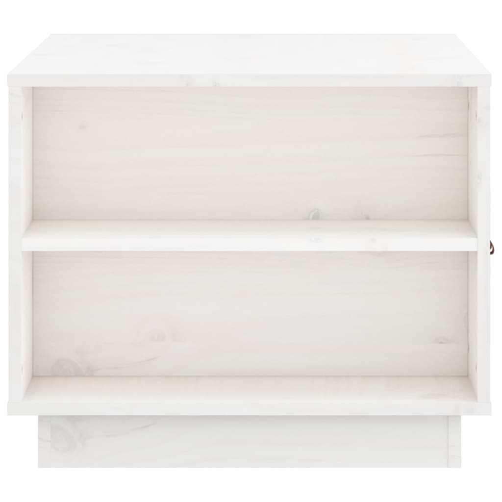 Vidaxl Coffee Table, White, 100X50X41 Cm, Solid Pine Wood