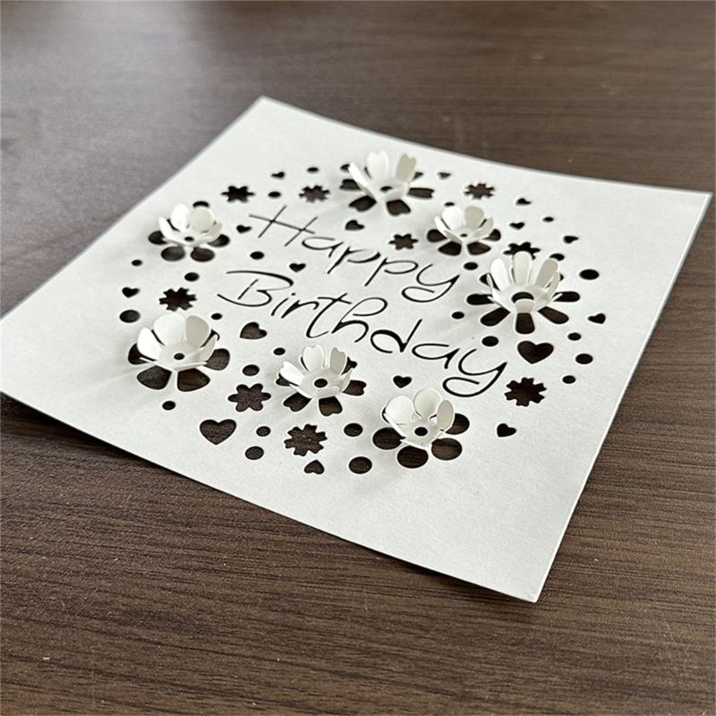 Birthday Flower Metal Die Cuts Carbon Steel Cutting Dies Embossing Stencils for Card Journal Scrapbooking Decorations