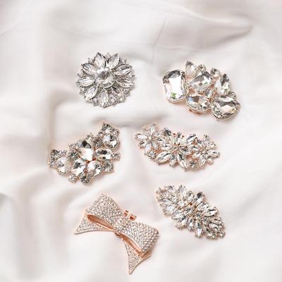1PC Shoe Decorations Clip Shiny Rhinestone Clips Charm Buckle Exquisite Square Clamp Wedding Bride Decorations