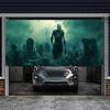 Ghostly Halloween Garage Banner - Terrifying Cemetery Skull Design, Outdoor Festival Decoration YZB