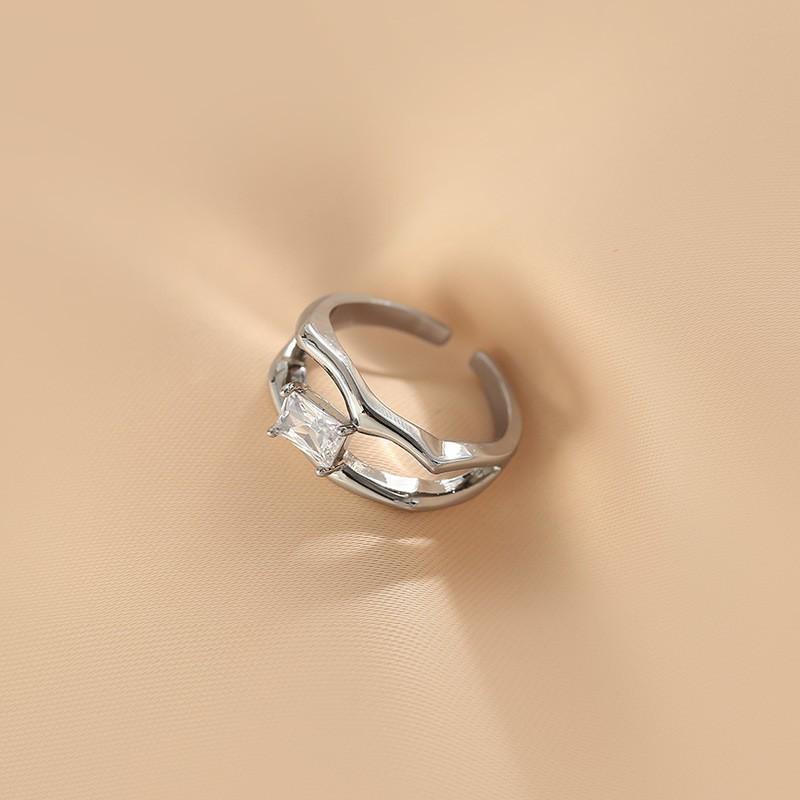 Adjustable Open Ring Women Men Geometric Zirconia Statement Vintage Boho Chic Finger