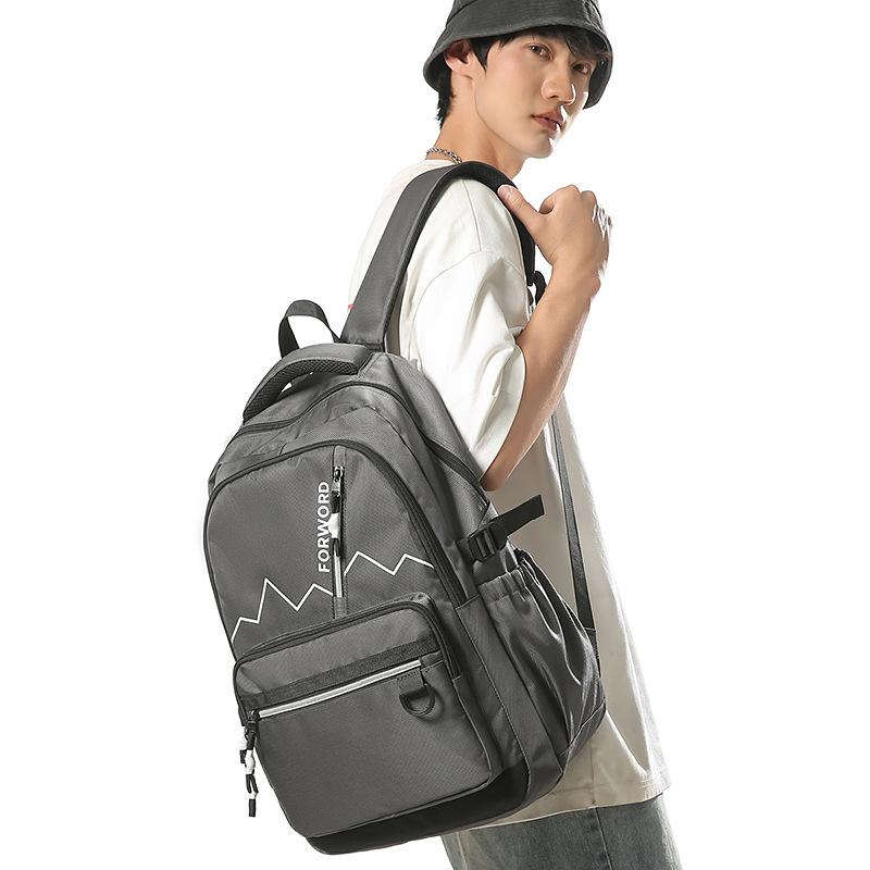 School Bag New Solid Color Backpack Casual Versatile Backpack Large Capacity Junior High School Student Backpack