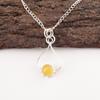 Round Yellow Cat'S Eye Gemstone Sterling Silver Best Friend Gift Wedding Pendant PP-40-49