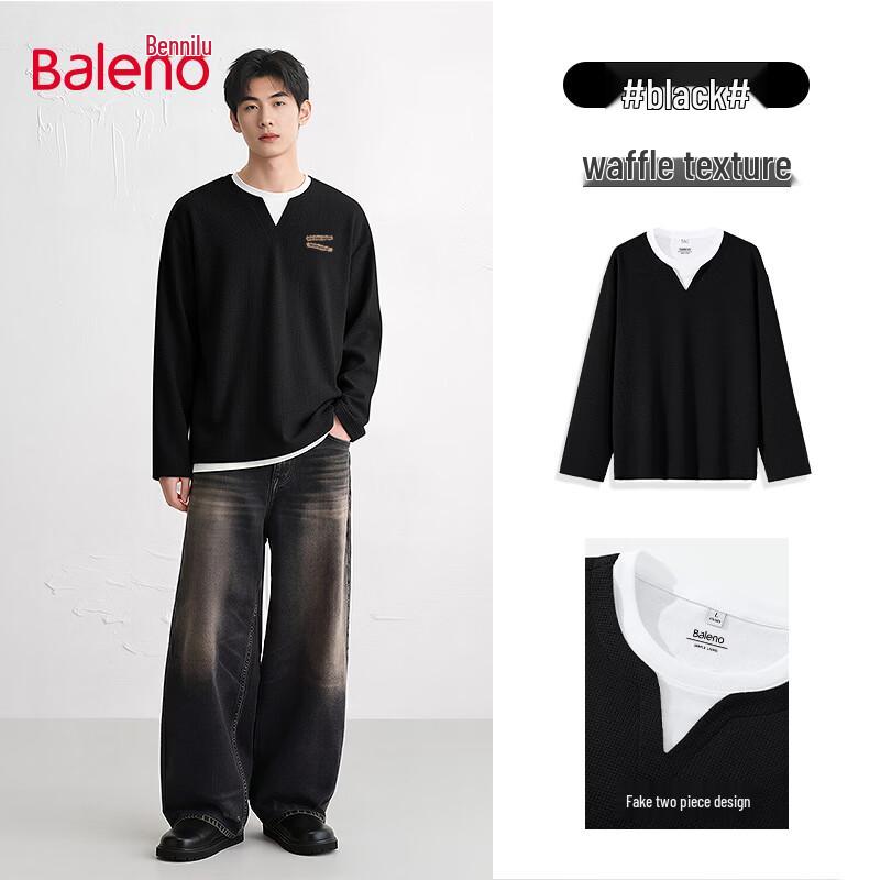 

Baleno Men s Waffle Long-Sleeve T-Shirt L