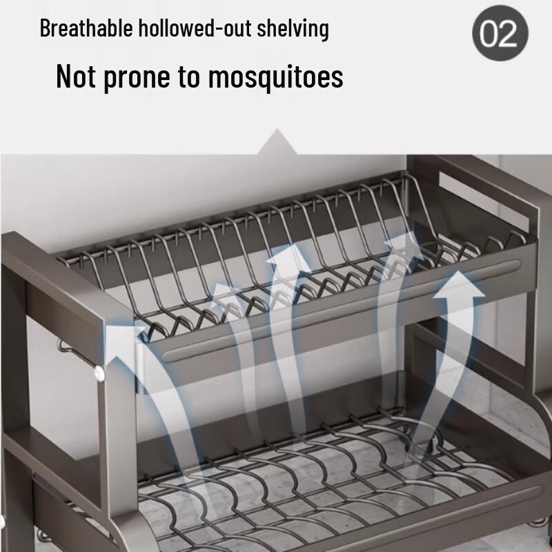 Multi-functional Countertop Aluminum Alloy Dish Drying Rack