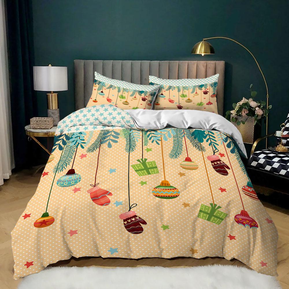 Christmas Duvet Cover Sock On The Palm Tree On Tropical Sandy Beach Island Maldives Design Decorative Blue Red Holidays Gifts