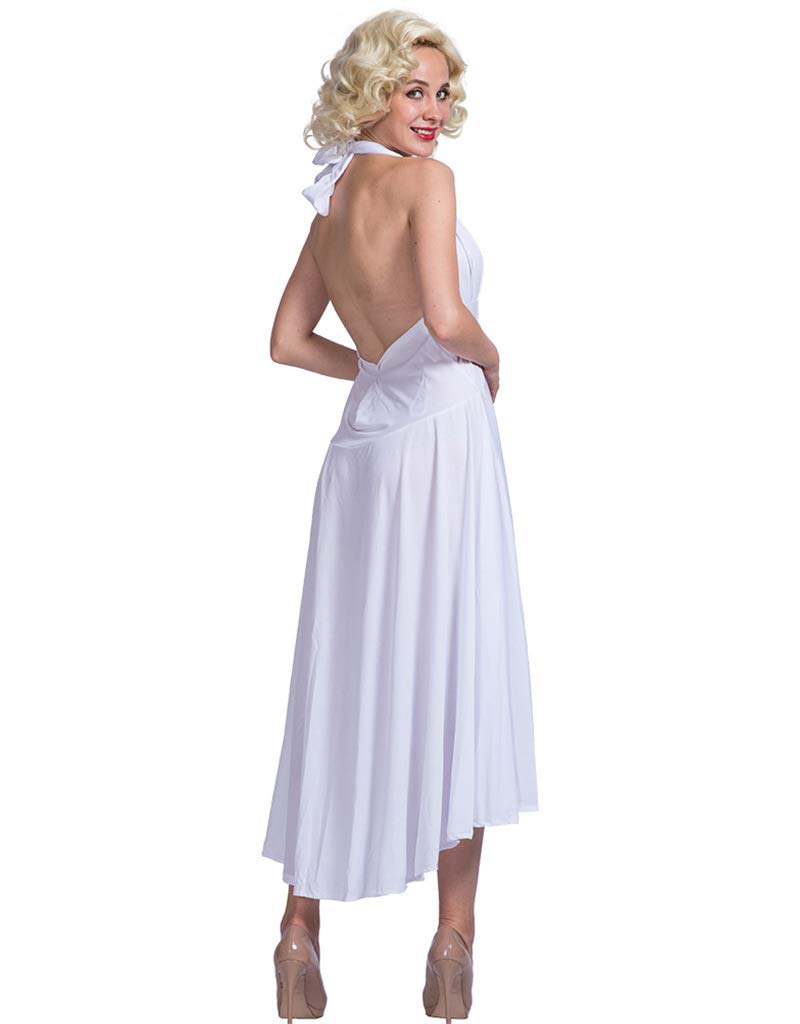 Youngfull Damen Marilyn Monroe Kostüm, 2-teiliges Set mit Kleid und Perücke, Perfekt für Halloween, Weihnachten, Partys, Bühnenauftritte, Comedy-Shows,