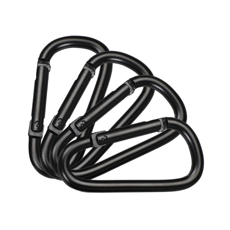 4 Pcs Heavy Duty Spring Snap Hook Small Mountaineering Buckle D Rings Clip Hook Climbing Carabiner Keychain Clip