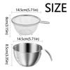 2Pcs/set Rust Proof Stainless Steel Colander Fine Mesh Food Strainer  Food Prep