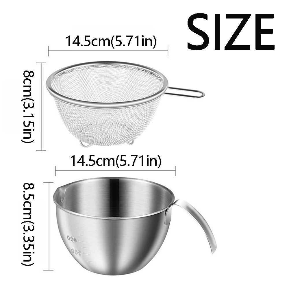 2Pcs/set Rust Proof Stainless Steel Colander Fine Mesh Food Strainer  Food Prep