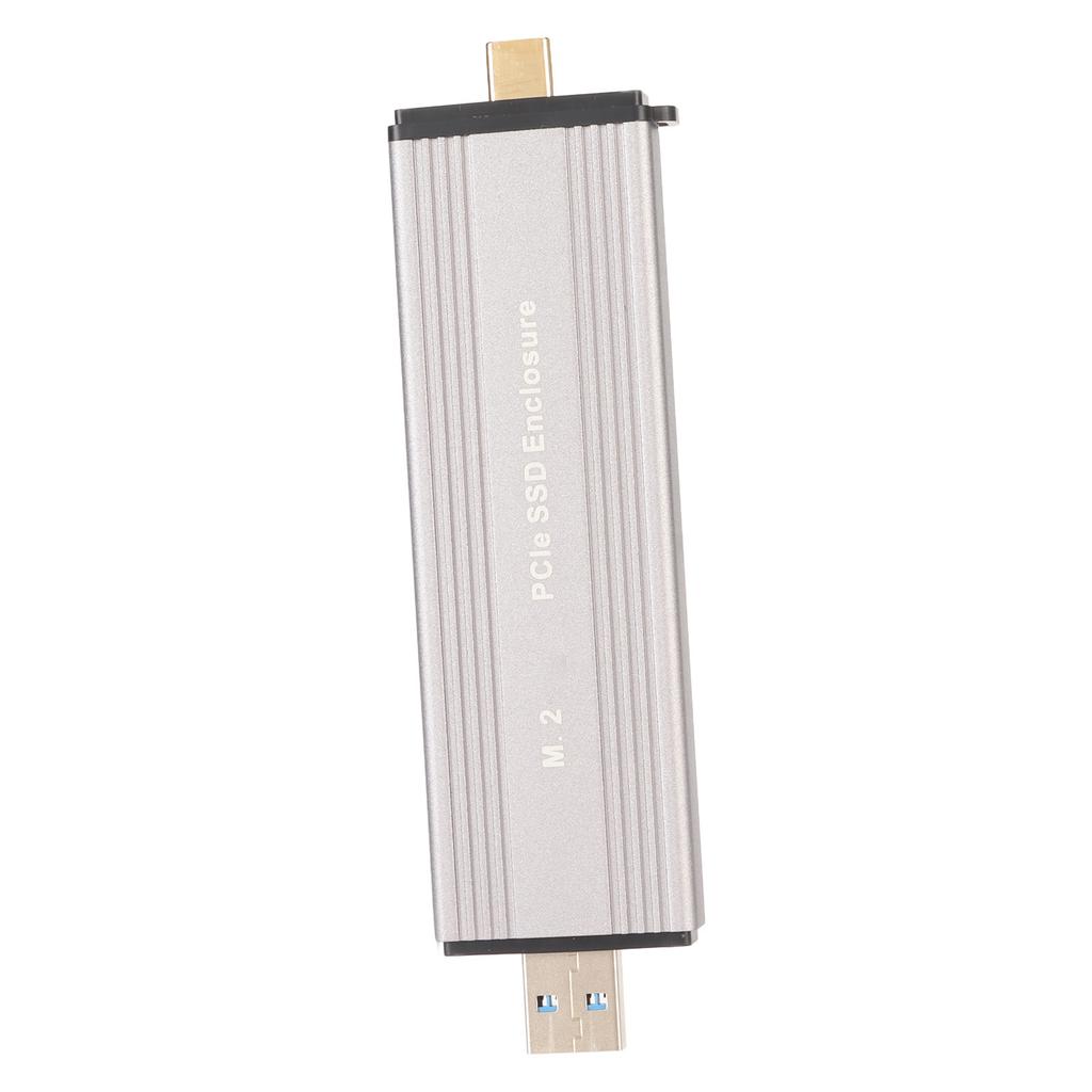 M.2 NVMe PCIe SSD Enclosure USB3.2 Gen2 Type C Dual Connector Portable Aluminum Alloy HDD Enclosure (Not Inclube Hard