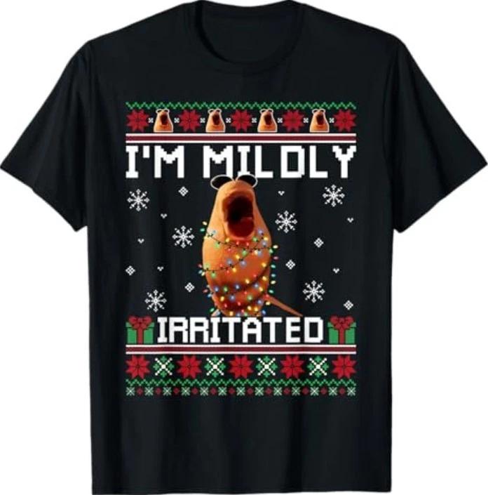 I m Mildly Irritated Marcus The Worm Christmas Funny Meme T-Shirt L