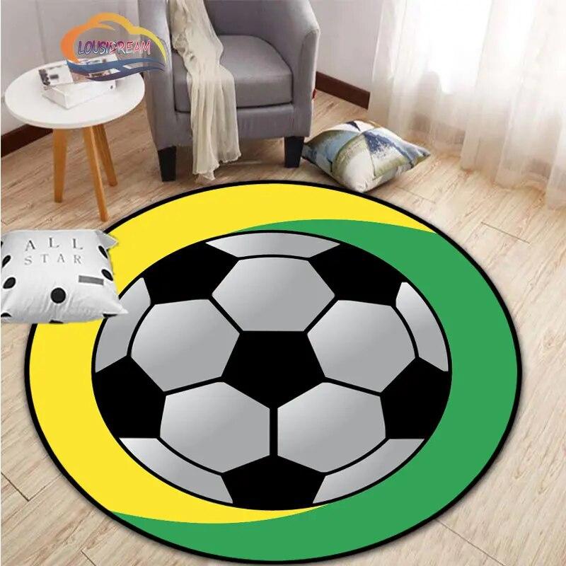 Εικόνες ποδοσφαίρου χαλί κινουμένων σχεδίων ποδοσφαίρου διακόσμηση σαλονιού στρογγυλή καρέκλα κρεβατιού χαλάκι σπίτι πόρτα εισόδου παιδιά