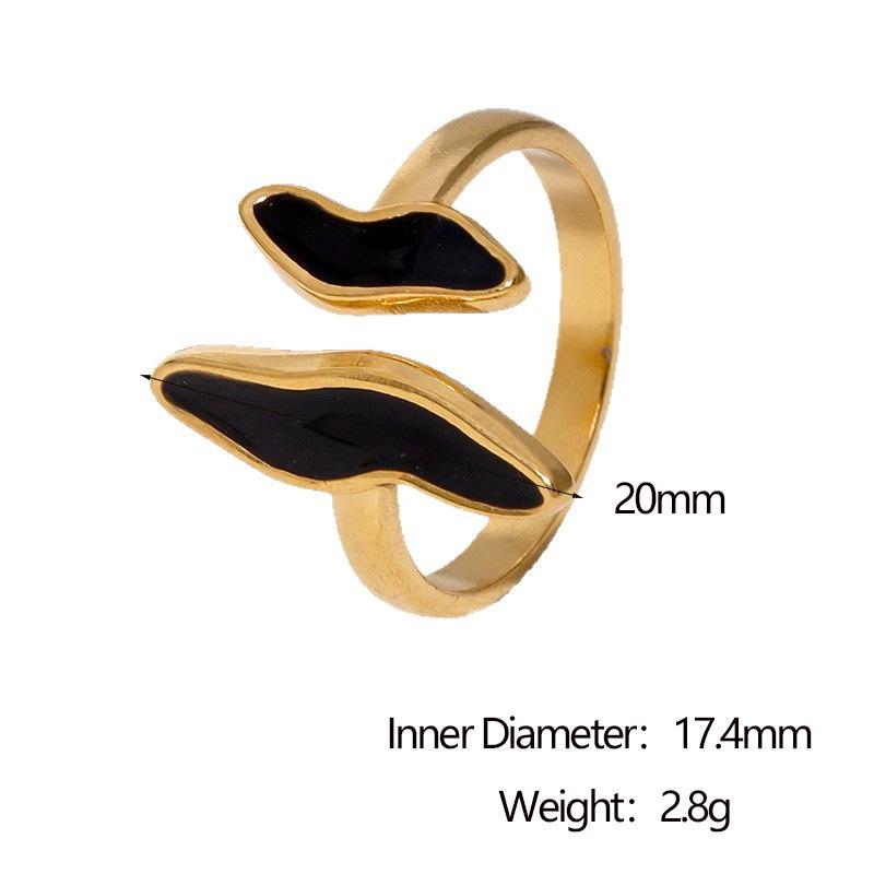 Women's European & American Trendy 18K Gold Drip Oil Titanium Steel Ring, Stylish & Versatile with a French Retro Vibe