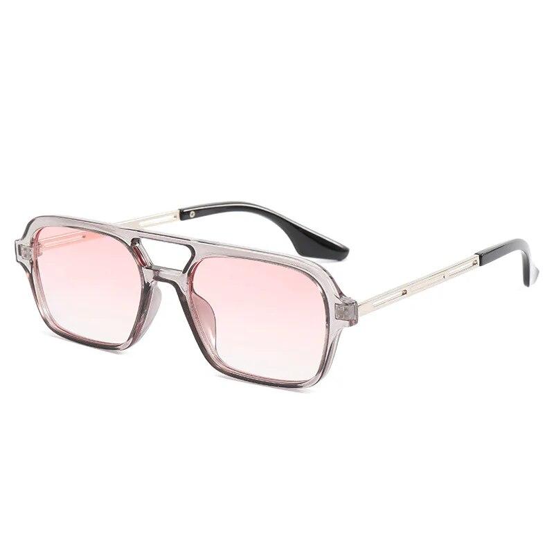 Vintage Retro Quadratische Sonnenbrille Frauen Vintage Reise Kleine Rechteck Sonnenbrille Für Frauen männer frauen Doppel strahl brille