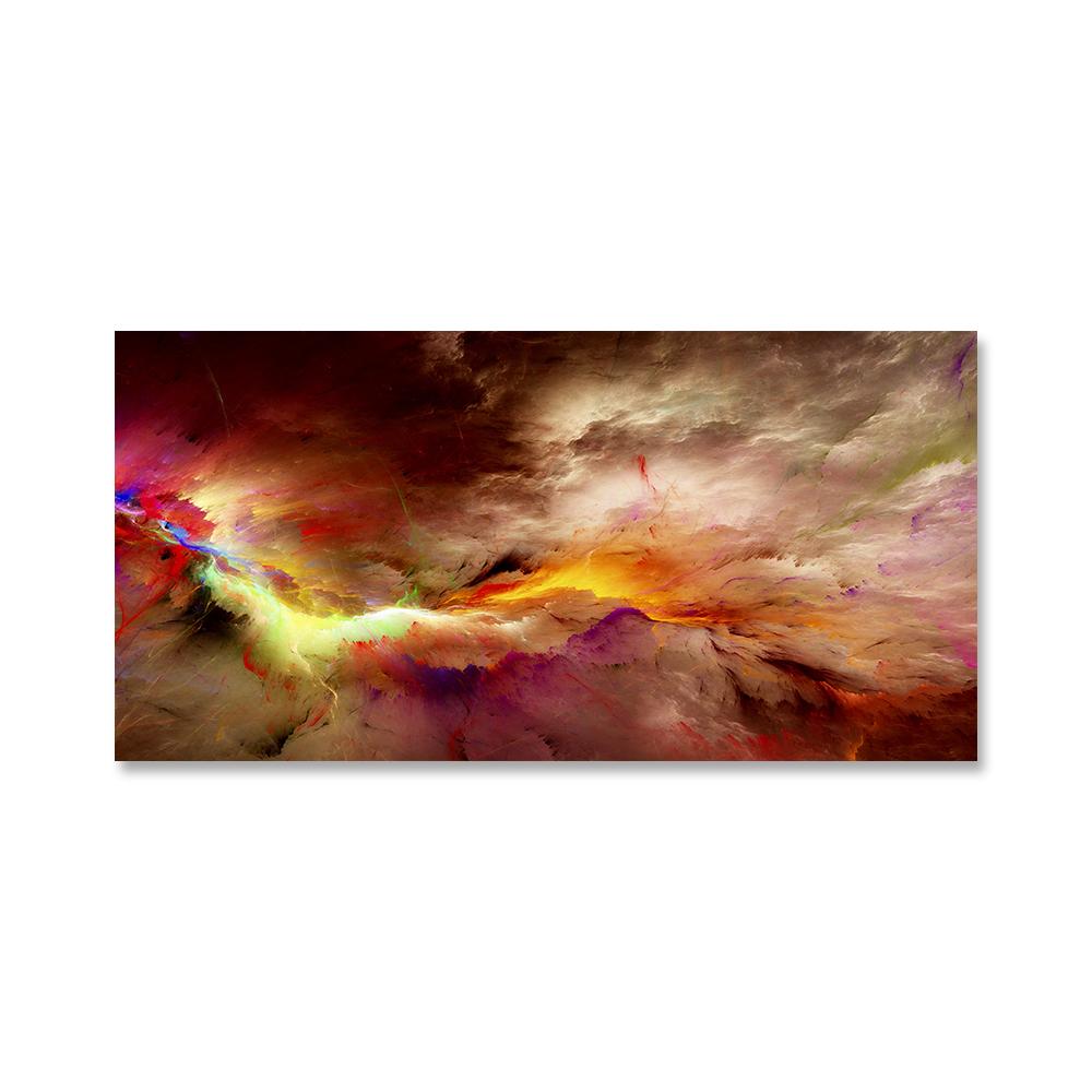 Abstract Colorful Clouds Canvas Painting Golden Purple Light Posters and Prints Wall Pictures For Living Room Decoration Cuadros