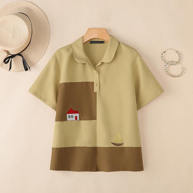 ZANZEA Women Summer Casual Turn Down Collar Short Sleeve Blouse