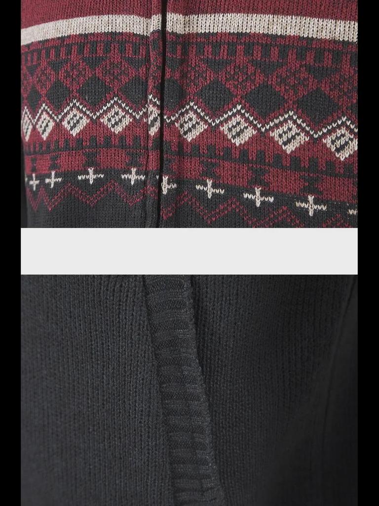 Męski jesienno-zimowy rozpinany sweter kardigan - Gruby splot, kurtka ze stójką, stylowy design
