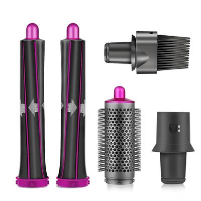 Hair Curling Iron Barrels & Round Brush Attachment for Dyson Supersonic Hair Dryer, 5 In 1 Hair Tools Replacement Parts Automatic Curling Suit