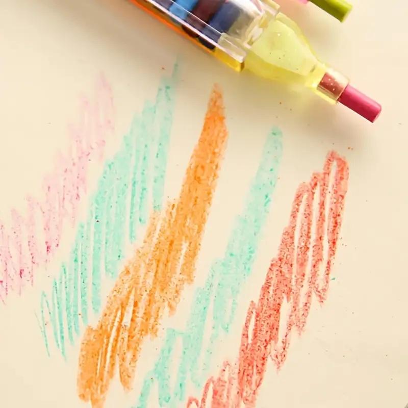 Bâtonnet de Pastel à l'Huile Rechargeable, 20 Couleurs Tout-en-Un, Portable & Lavable pour l'École & le Dessin Artistique