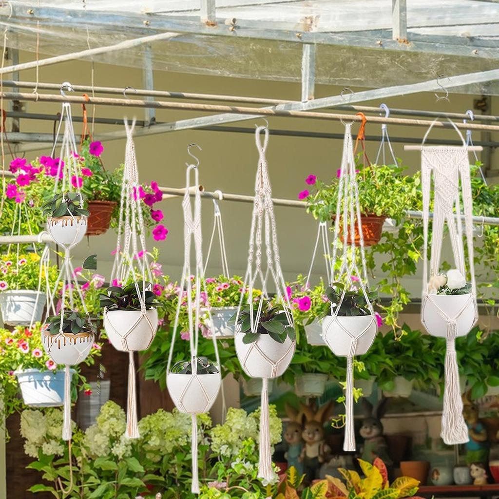Hanging Plant Handmade Macrame Plant Hanger Flower Pot Planter Hanger Wall Decor Courtyard Garden Hanging Planter Hanging Basket