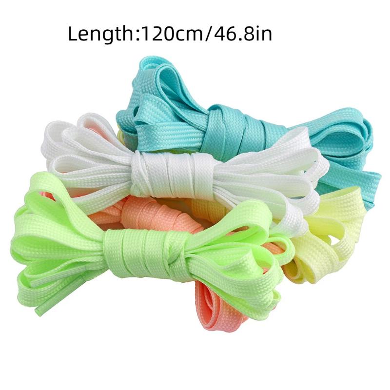 1Pair 120Cm Fluorescent Shoelace Luminous Shoelaces Flat Sneakers Canvas Shoe Laces Glow In The Dark Night Color