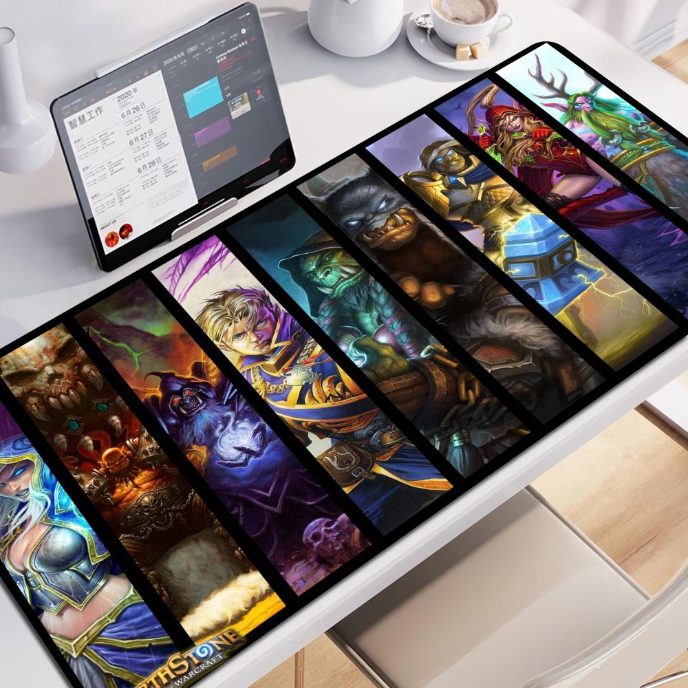 Hot selling item Hearthstone electronic sports Locking edge Gamer Large HD Print Computer Desk Locking Edge Keyboard Mouse Pad