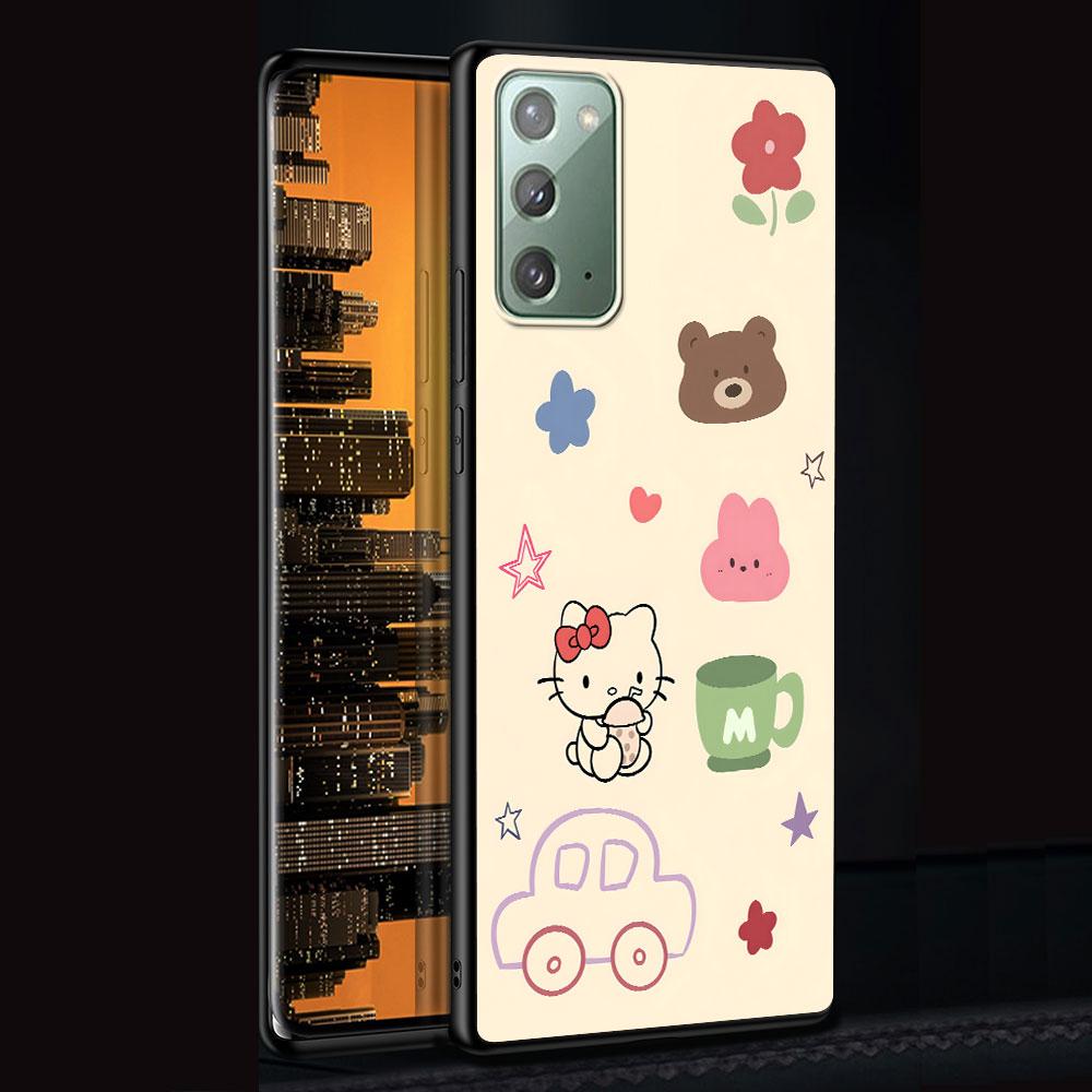 Hello Kitty Lovely Case for Samsung Galaxy Note 20 Ultra 10 Plus 9 8 TPU Phone Cover Note 10 Lite Black Soft Shell Funda Capa