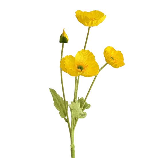 Artificial Flower 4 Head Realistic Fake Silk Flower with Long Stem Home Office Wedding Party Faux Flower Decoration