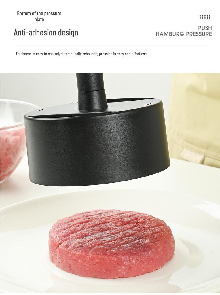 ABS Plastic Non-Stick Round Burger Patty Press - Manual Kitchen Tool
