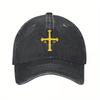 Asturias Victory Cross Flag Baseball Cap Vintage Denim Washed Hat Casual Outdoor Unisex Men Women