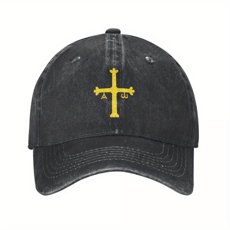 Asturias Victory Cross Flag Baseball Cap Vintage Denim Washed Hat Casual Outdoor Unisex Men Women