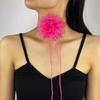 Stylish Rose Blossom Necklace Simulation Flower Neckchain Women Girls Collarbone Chain Eye Catching Choker Accessory