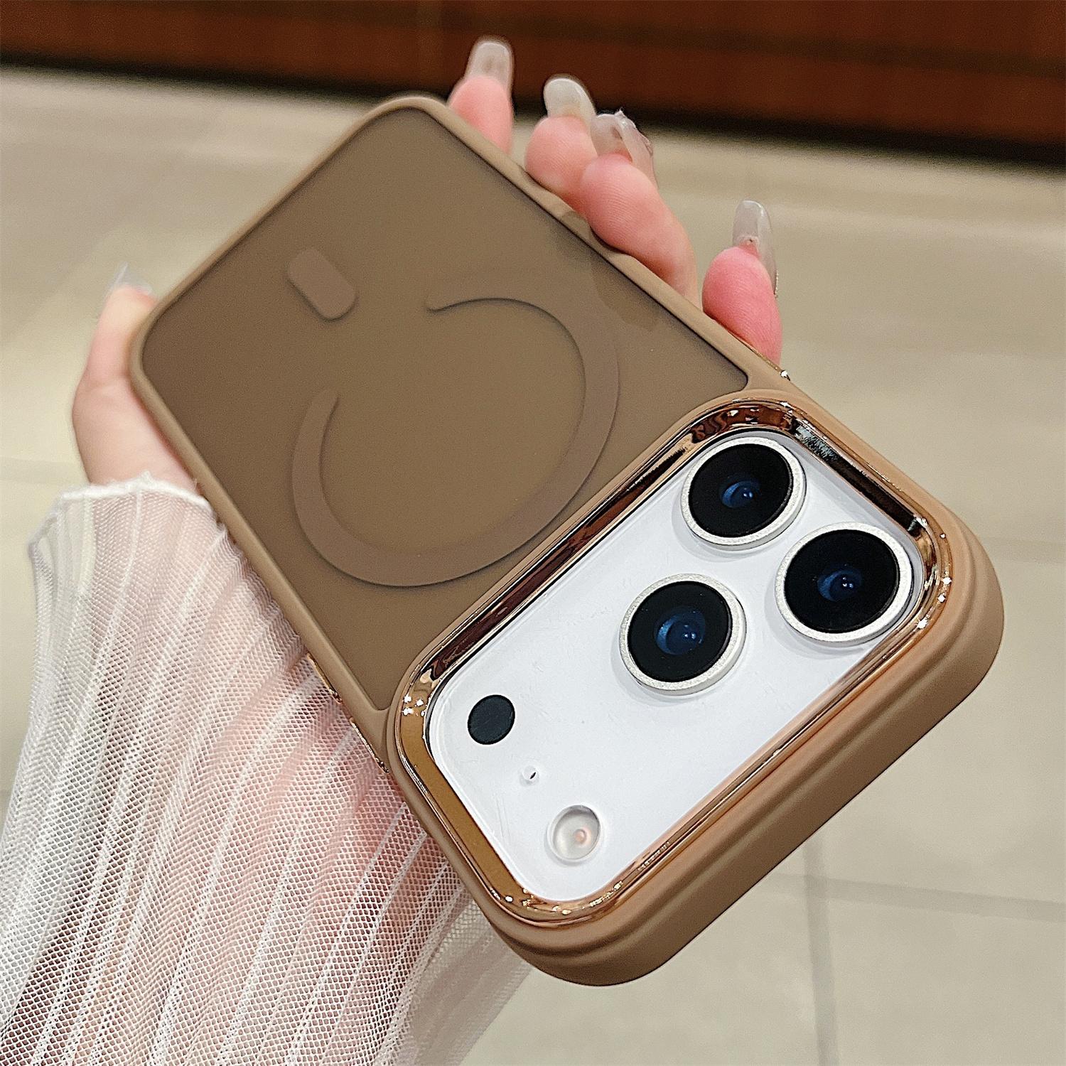 

Изысканный роскошный матовый полупрозрачный матовый чехол для iPhone 17 Air 17 ProMax 17 Pro для беспроводной зарядки MagSafe с магнитной крышкой For iPhone 17 ProMax золотой