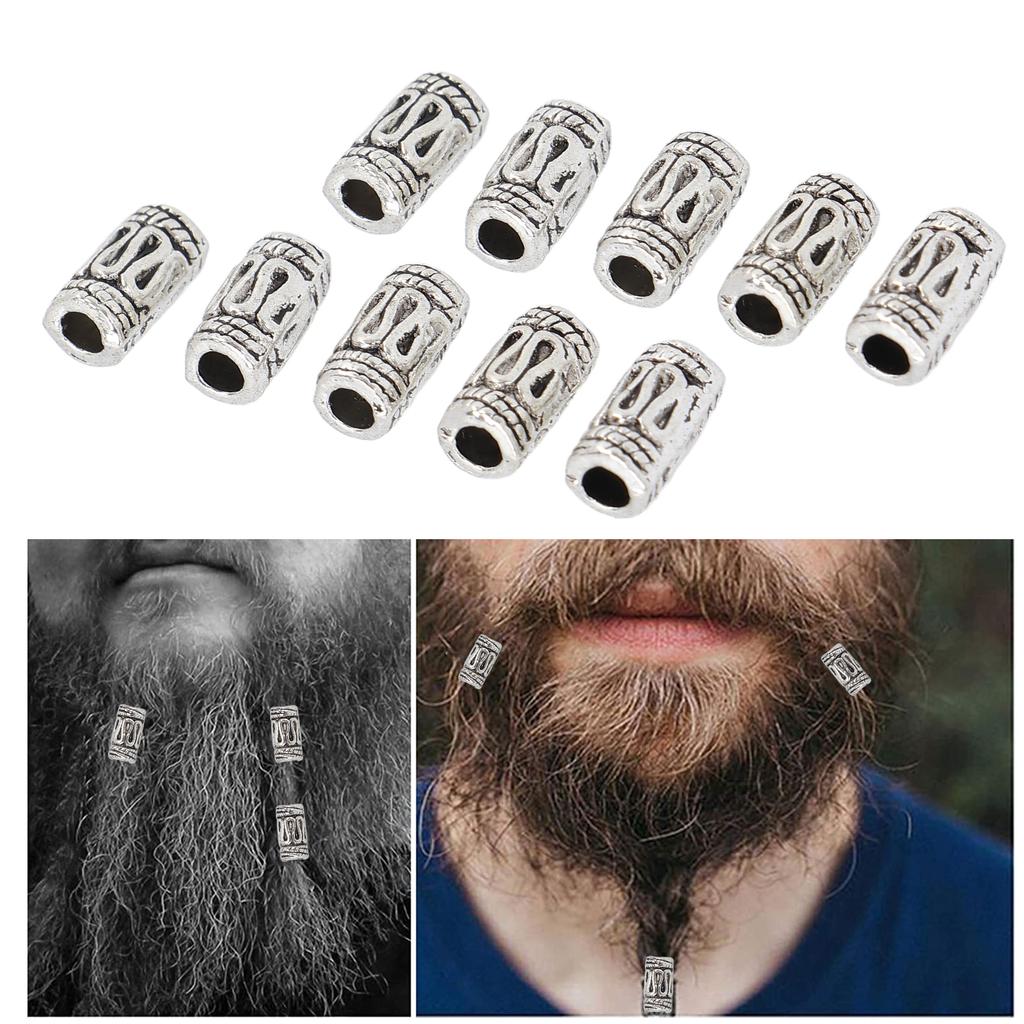 20 Stück DIY Bartperlen Retro Legierung Haar Dreadlocks Perlen Zubehör für Haarflechten Armband Anhänger Halskette