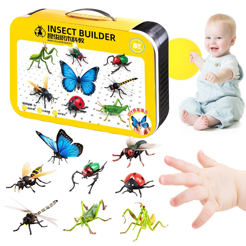 Educational 3D Puzzle Bug Figures Set 3 Difficulty Levels 4D Assembled Puzzle Insect Toy for Kids Toddler 3-8