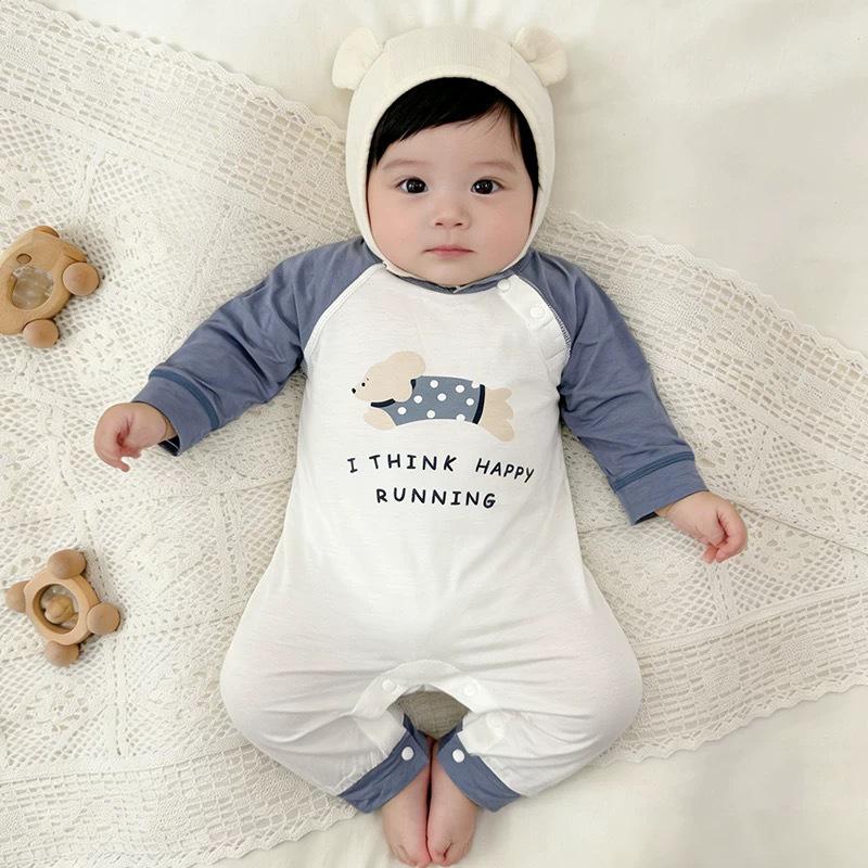 Modal Sommer Baby Langarm Strampler Schlafanzug für Neugeborene