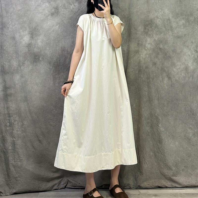 Elegante Vestido de Verano Retro Francés - Tallas Grandes, Corte Holgado, Favorecedor y Elegante
