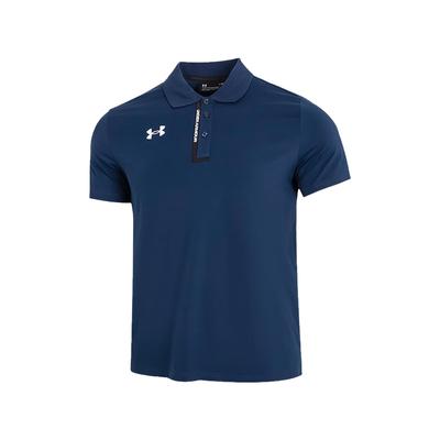 Polo a Maniche Corte Sportiva in Maglia con Stampa Logo Uomo Top Azzurro Accademia 22500513-408