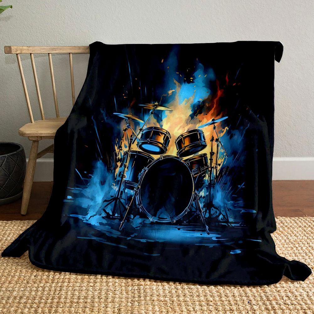 Fiery Drum Set Explosion print blanket soft and cozy perfect for the living room bed sofa or a nap,gift