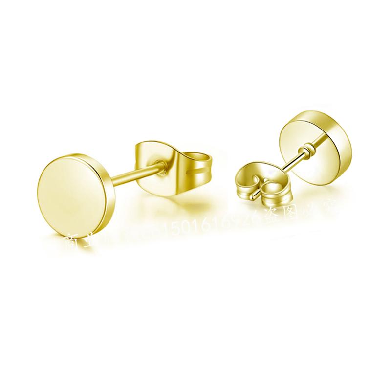 New Titanium Steel Stud Earrings for Men Women Stainless Steel Round Black Punk Ear Studs Best Gift Jewelry Accessories