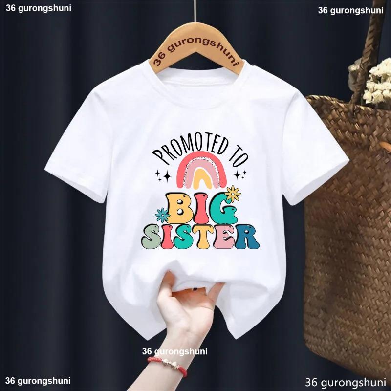 Big Sister Loading 2025 Letter Printed Tshirt Girls Funny Kids Clothes Harajuku Kawaii Children'S Clothing T-Shirt Tops