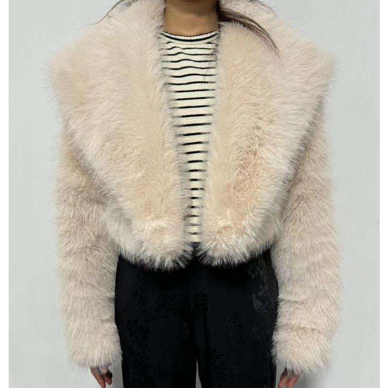 New imitation fur short coat, fashionable versatile fur coat women's long sleeves