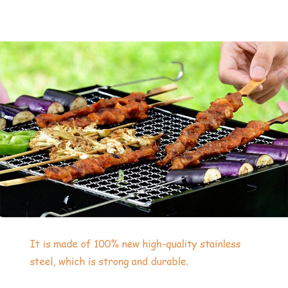 2 Peças Tapetes de Malha para Churrasqueira Aço Inoxidável Antiaderente Tapetes de Malha para Churrasqueira Grelhas Traseiras para Grelhar Carne Legumes Frutos do Mar
