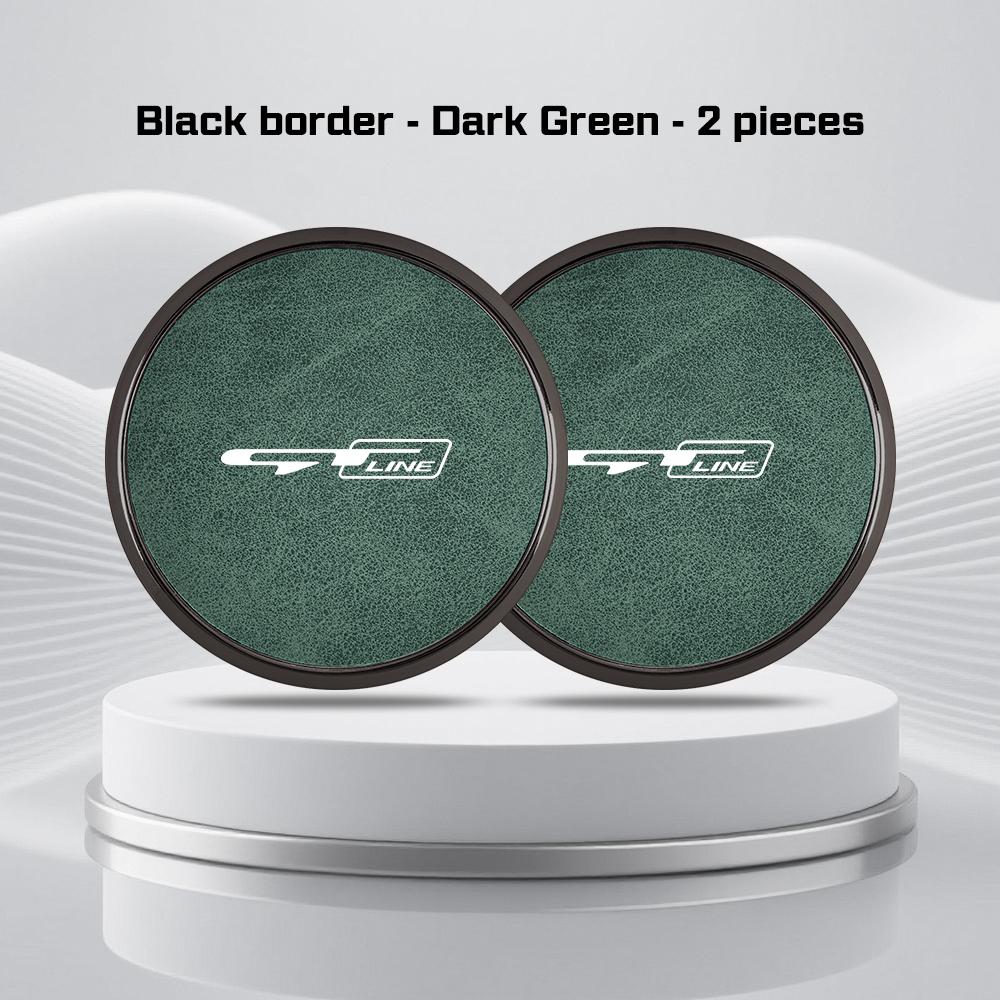 Car Leather Alloy Coaster For Kia GTLine RIO K2 K3 K4 K5 k8 Sportege Picanto Optima Soul Ceed Water Cup Holder Pad Non-slip Mat rnqt40
