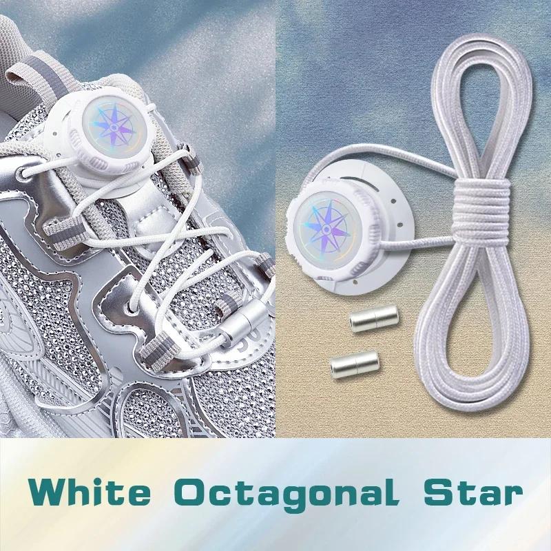Install Simple Swivel Buckle Laces Automatic Shoelaces Without Ties Unisex Thick Rope Tennis Sneakers Shoelace Shoe Accessories